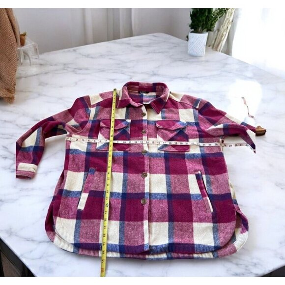 Member's Mark Pink Plaid Shacket Size XXL With Pockets Button Down Front - Picture 7 of 10